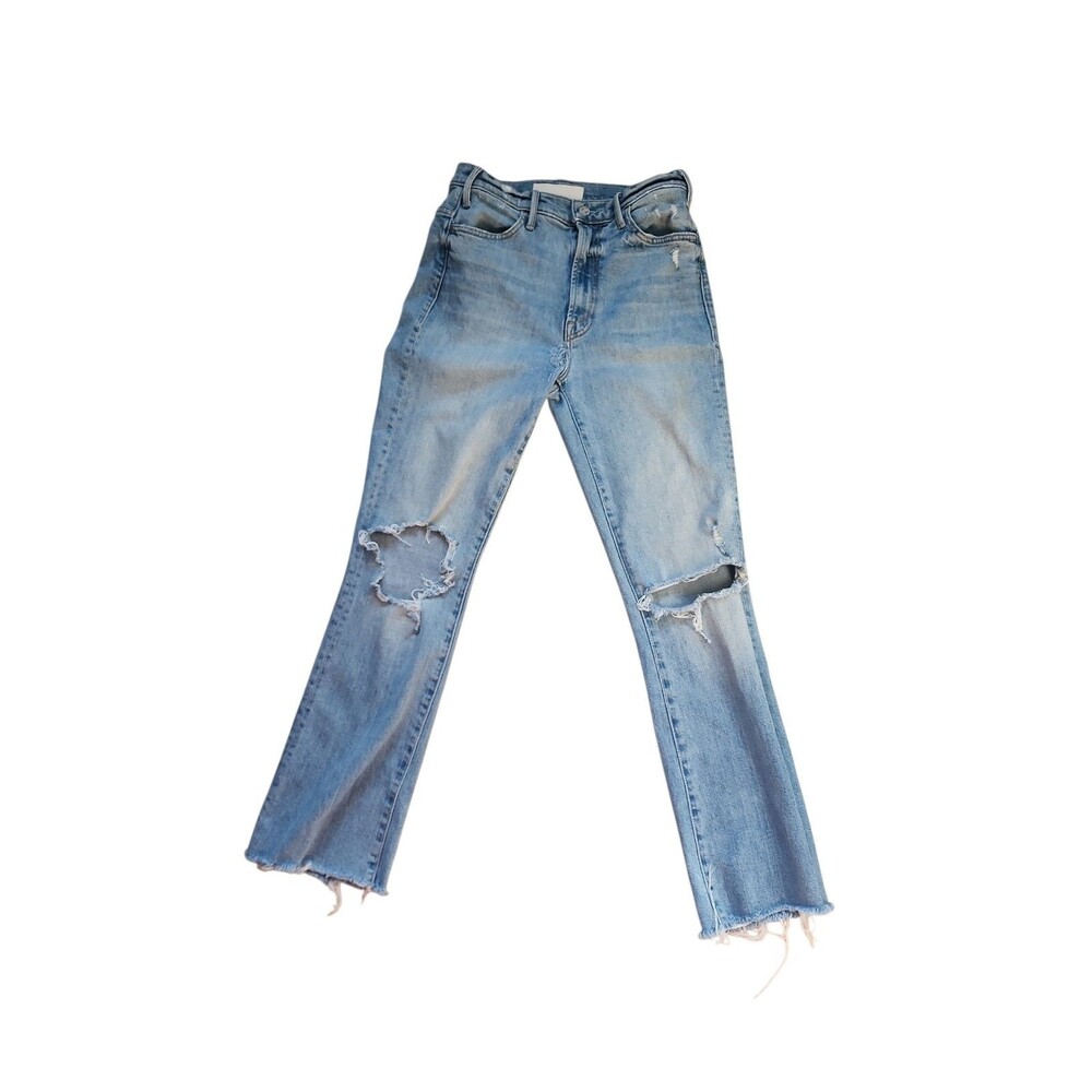 Mother Superior The Hustler Ankle Fray Womens 26 Ropes End Light Wash Damaged